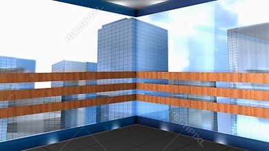 Virtual studio broadcasting set, cyberspace.