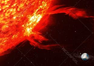 Sun and earth