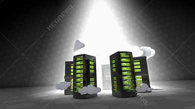 Concept animation cloud computing.