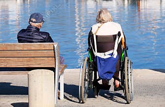 Elderly couple in the Mediterranean