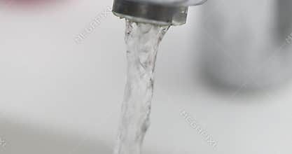 Water flowing from tap in bathroom 4k movie