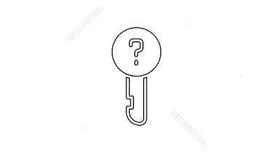 Black line Undefined key icon isolated on white background. 4K Video motion graphic animation