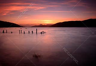 Loch Ness sunset, Highlands, scotland