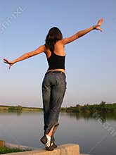 Gymnastics In The Middle Of The Nature