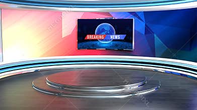 3D Virtual News Studio Background