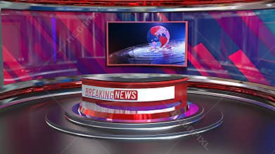 3D Virtual News Studio Background