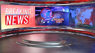 3D Virtual News Studio Background