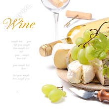 White wine with French cheese selection