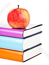Books and apple