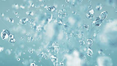 Water bubbles flying in super slow motion 4K