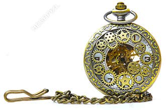 Vintage mechanical pocket watch close up