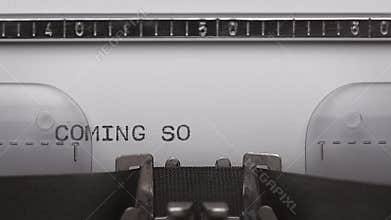 Typing text on typewriter