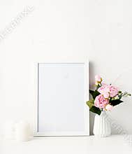 Mock up frame photo decoration for spring