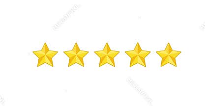 2D Motion 5 star rating animation. Rating five stars