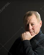 Serious thinking man