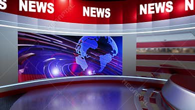 3D Virtual News Studio Background