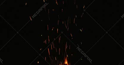 fire sparks overlay blaze on black orange sparkles
