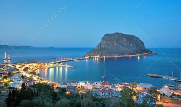 The castle-town of Monemvasia in Lakonia, Greece