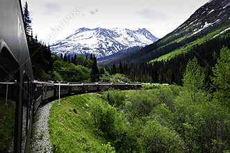 Train from White Pass to Skagway Alaska