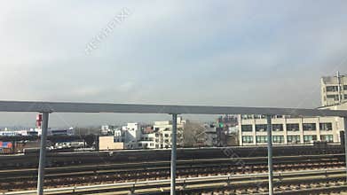 Elevated subway station and track in Brooklyn