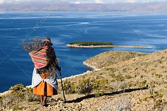 Titicaca lake, Bolivia, Isla del Sol landscape