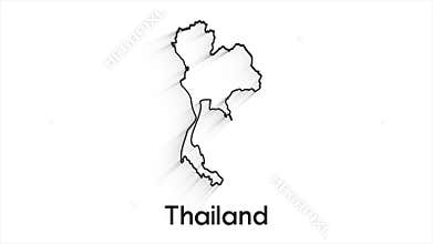 Thailand Map Showing Up Intro By Regions 4k animated Thailand map intro background with countries appearing and fading