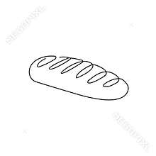 Loaf of bread one line art. Continuous line drawing of White bread.