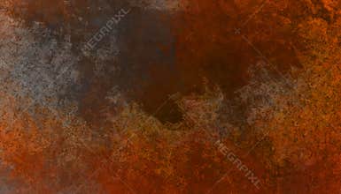 Warm grey green cooper orange brown red oil paint background, warm art abstract cement shapes, fall retro digital brush