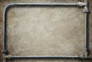 Old Pipes Steampunk Frame Background