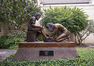 `Divine Servant` by Kerrville artist Max Greiner Junior at the First Baptist Church in downtown Arlington.