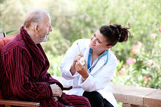 Senior with doctor