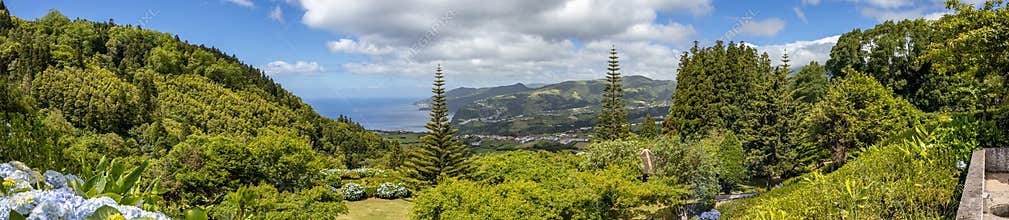 View over the Atlantic ocean, Azores islands, hiking paradise