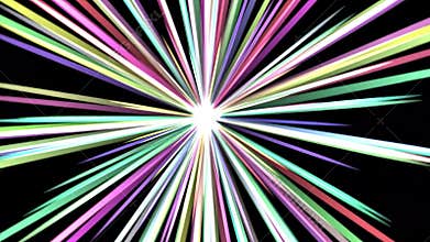 Colourful light rays motion graphics with night background