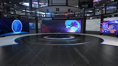 3D Virtual News Studio Background
