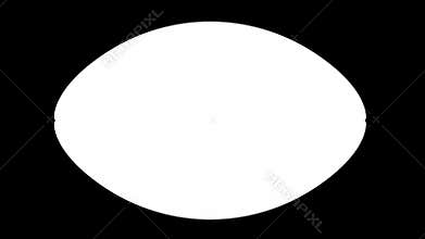 American football ball rotating in motion on black screen with alpha-channel. Looped American football 3d Animation. 3d