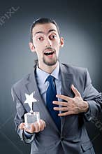 Businessman with star award
