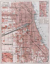 Vintage map of Chicago