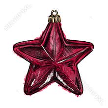 Digital watercolor New Year Christmas tree glass star toy isolated sketch art
