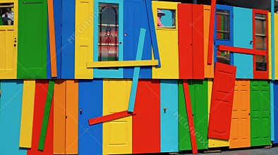 Art Installation With Colourful Two Storied Building