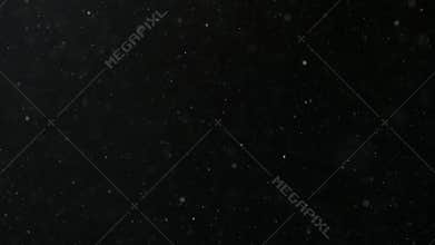 Dust in the air. Viruses and bacteria fly in space on a black background. Pollutes the air with small particles. Ecology