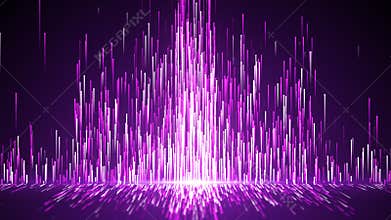 Abstract Purple Luxury Dotted Lines Particle Rising With Light Optical Flare Background