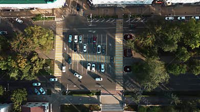 The city of Stavropol. Parking at the intersection