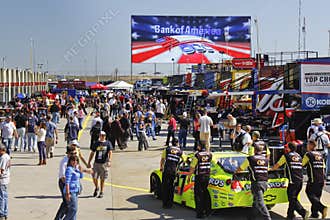 NASCAR - Charlotte Fans In Garage Area Pre Race