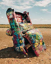 The Cadillac Ranch, on Route 66 in Amarillo, Texas