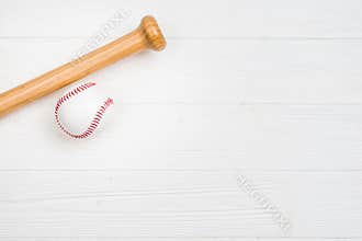 top view baseball wooden bat. High quality photo