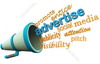 Advertise bullhorn or loudspeaker