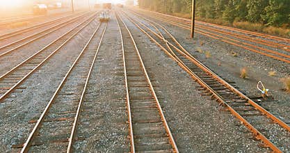 The way forward railway cargo platform at morning