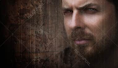 Artistic portrait of cool man with nice eyes