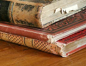 Pile of ancient books