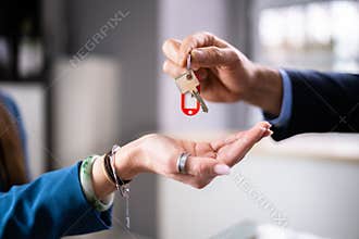 Real Estate House Sale Key Handover